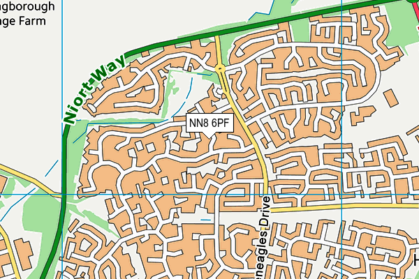 NN8 6PF map - OS VectorMap District (Ordnance Survey)