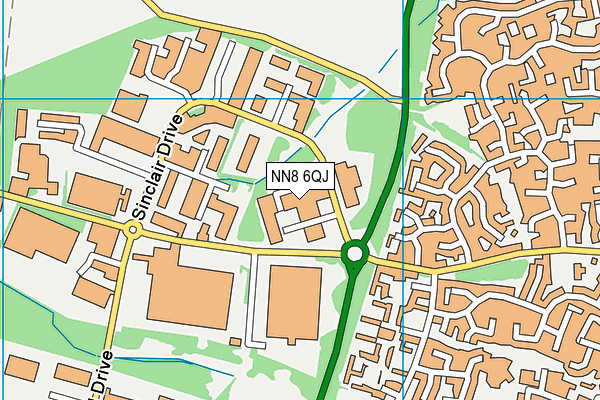 NN8 6QJ map - OS VectorMap District (Ordnance Survey)