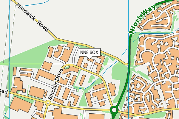 NN8 6QX map - OS VectorMap District (Ordnance Survey)