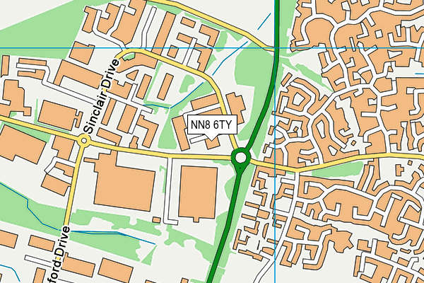 NN8 6TY map - OS VectorMap District (Ordnance Survey)