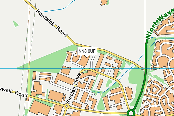 NN8 6UF map - OS VectorMap District (Ordnance Survey)