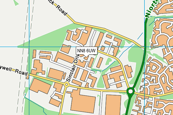 NN8 6UW map - OS VectorMap District (Ordnance Survey)