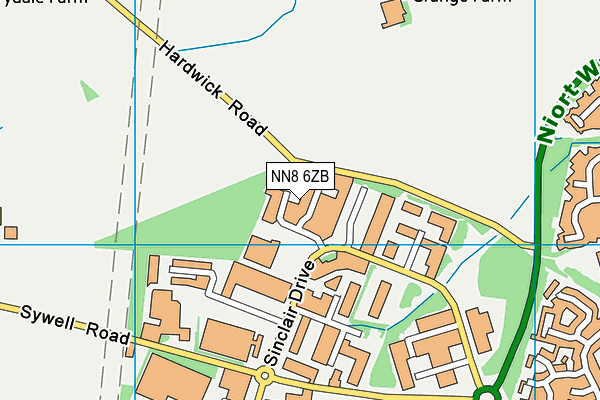 NN8 6ZB map - OS VectorMap District (Ordnance Survey)