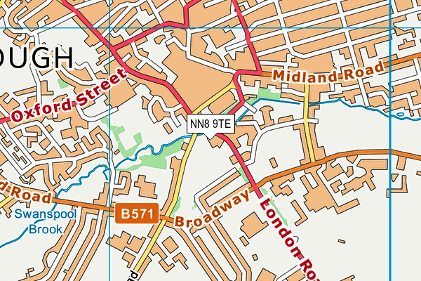 NN8 9TE map - OS VectorMap District (Ordnance Survey)