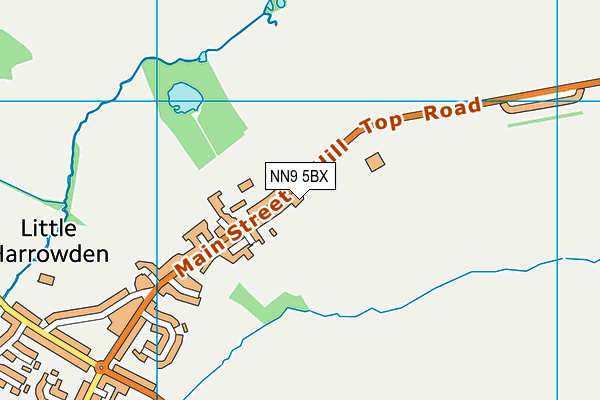 Little Harrowden map (NN9 5BX) - OS VectorMap District (Ordnance Survey)