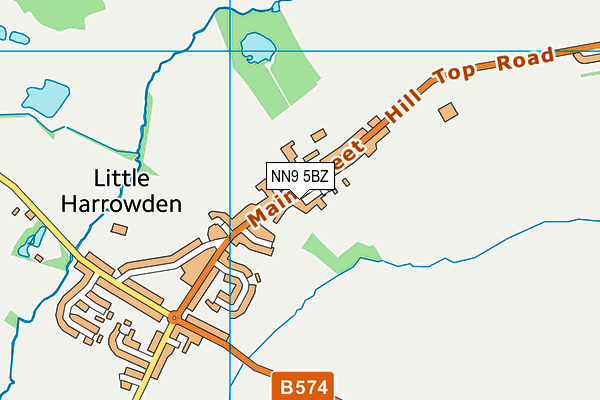 NN9 5BZ map - OS VectorMap District (Ordnance Survey)