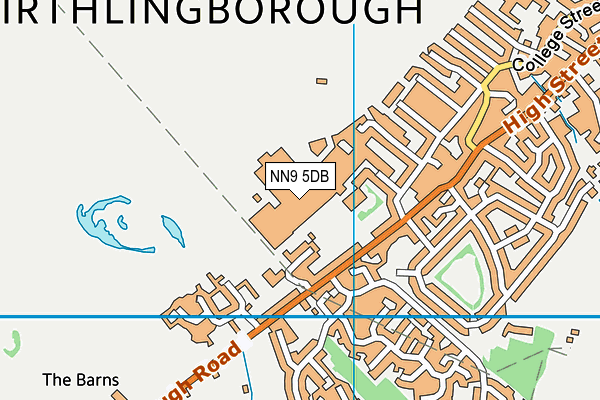 NN9 5DB map - OS VectorMap District (Ordnance Survey)
