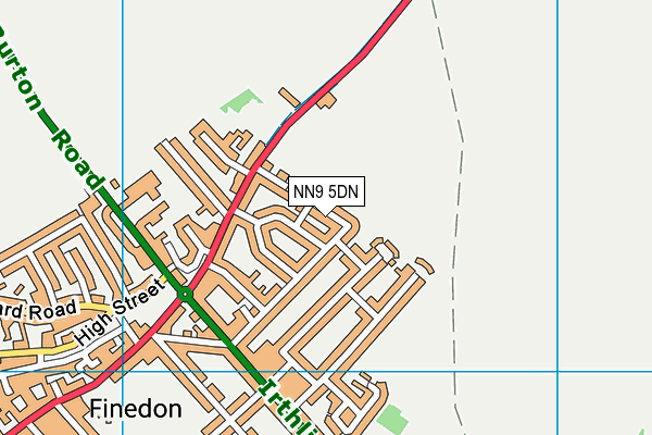 NN9 5DN map - OS VectorMap District (Ordnance Survey)