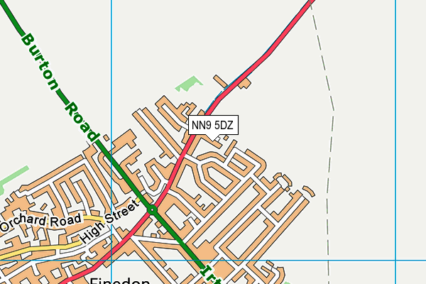 NN9 5DZ map - OS VectorMap District (Ordnance Survey)