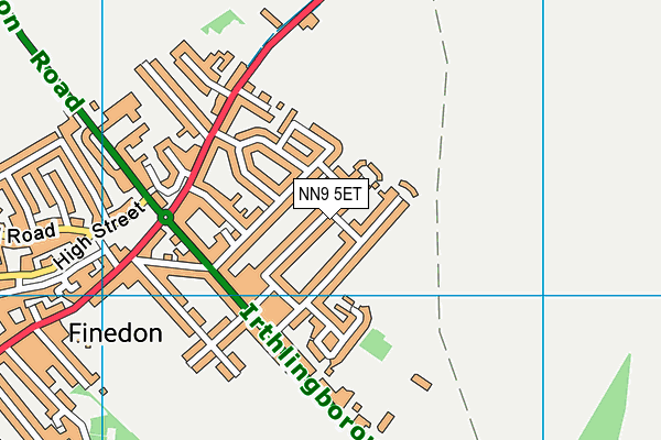 NN9 5ET map - OS VectorMap District (Ordnance Survey)