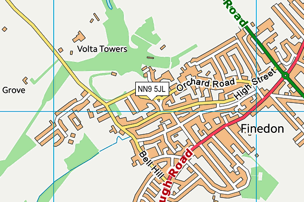 NN9 5JL map - OS VectorMap District (Ordnance Survey)