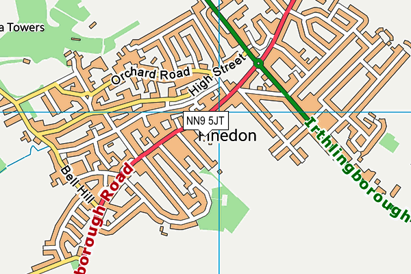 Finedon Mulso Church of England Junior School map (NN9 5JT) - OS VectorMap District (Ordnance Survey)