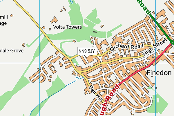 NN9 5JY map - OS VectorMap District (Ordnance Survey)