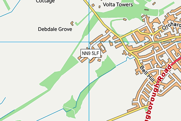 NN9 5LF map - OS VectorMap District (Ordnance Survey)