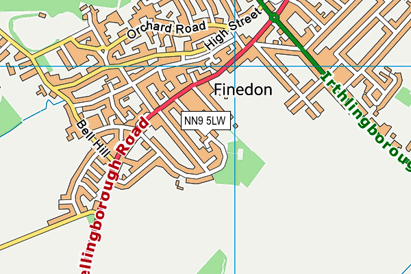 NN9 5LW map - OS VectorMap District (Ordnance Survey)