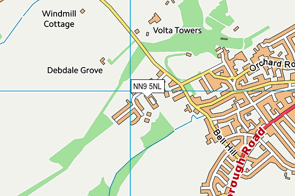 NN9 5NL map - OS VectorMap District (Ordnance Survey)