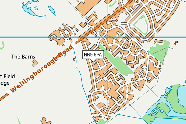 NN9 5PA map - OS VectorMap District (Ordnance Survey)