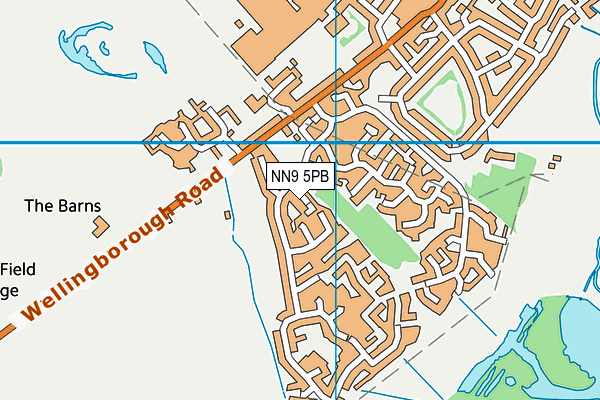 NN9 5PB map - OS VectorMap District (Ordnance Survey)