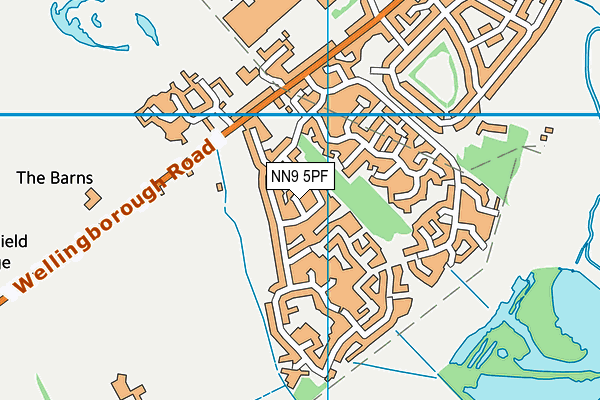 NN9 5PF map - OS VectorMap District (Ordnance Survey)