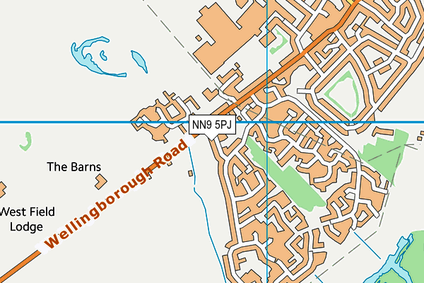 NN9 5PJ map - OS VectorMap District (Ordnance Survey)