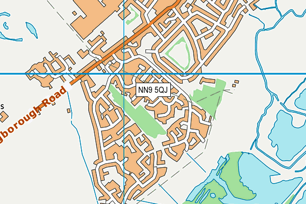 NN9 5QJ map - OS VectorMap District (Ordnance Survey)