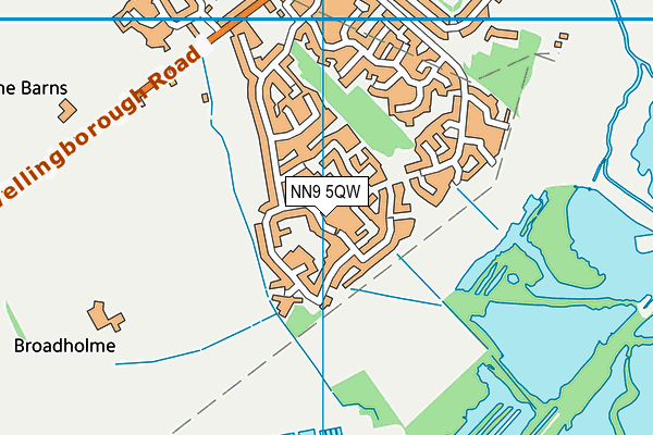 NN9 5QW map - OS VectorMap District (Ordnance Survey)