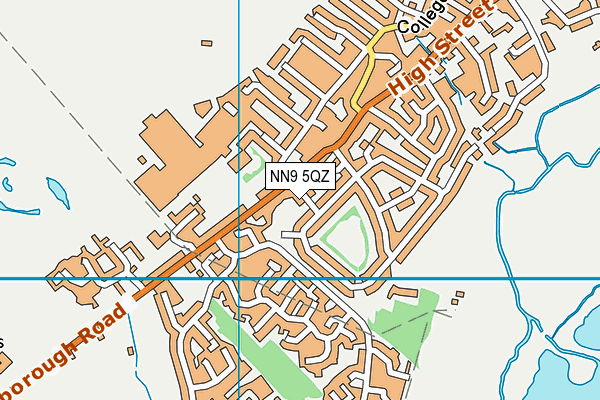 NN9 5QZ map - OS VectorMap District (Ordnance Survey)