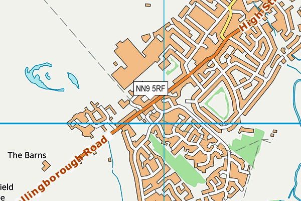 NN9 5RF map - OS VectorMap District (Ordnance Survey)
