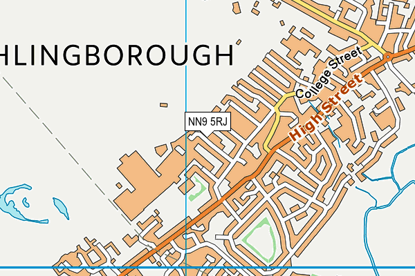 Irthlingborough Town Cricket Club map (NN9 5RJ) - OS VectorMap District (Ordnance Survey)