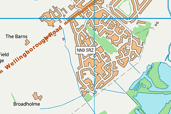 NN9 5RZ map - OS VectorMap District (Ordnance Survey)