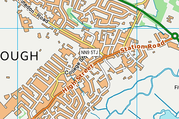 NN9 5TJ map - OS VectorMap District (Ordnance Survey)
