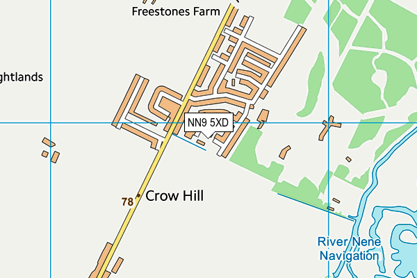 NN9 5XD map - OS VectorMap District (Ordnance Survey)