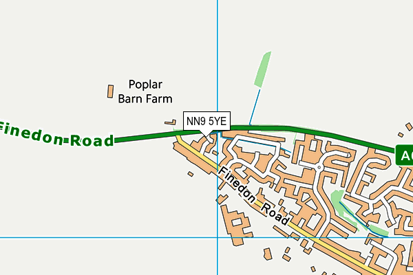 NN9 5YE map - OS VectorMap District (Ordnance Survey)