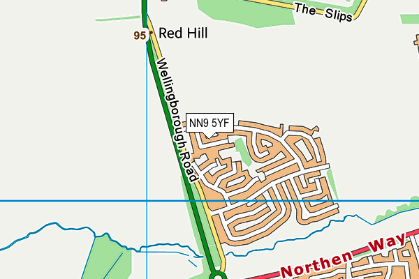 NN9 5YF map - OS VectorMap District (Ordnance Survey)