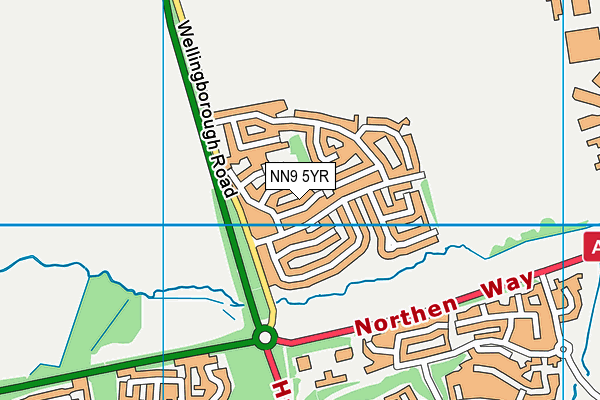 NN9 5YR map - OS VectorMap District (Ordnance Survey)