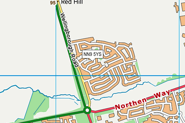 NN9 5YS map - OS VectorMap District (Ordnance Survey)