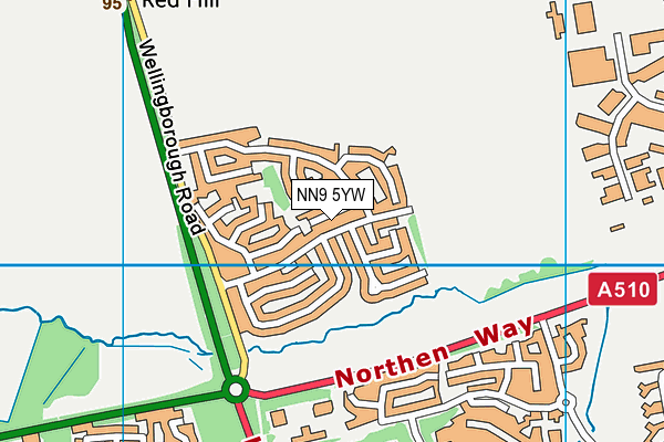 NN9 5YW map - OS VectorMap District (Ordnance Survey)