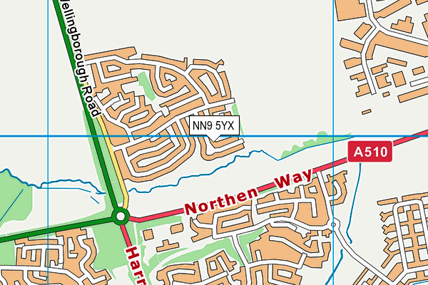 NN9 5YX map - OS VectorMap District (Ordnance Survey)
