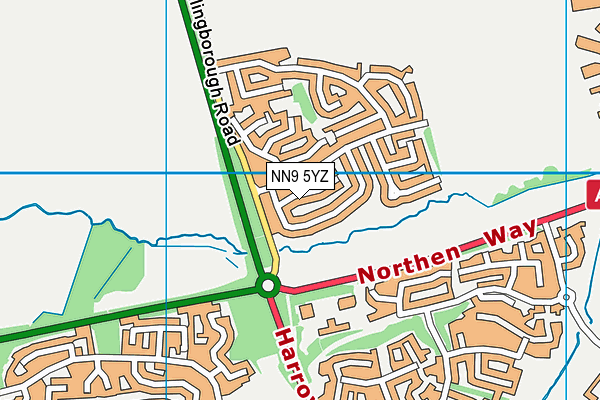 NN9 5YZ map - OS VectorMap District (Ordnance Survey)