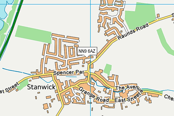 NN9 6AZ map - OS VectorMap District (Ordnance Survey)