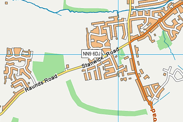NN9 6DJ map - OS VectorMap District (Ordnance Survey)