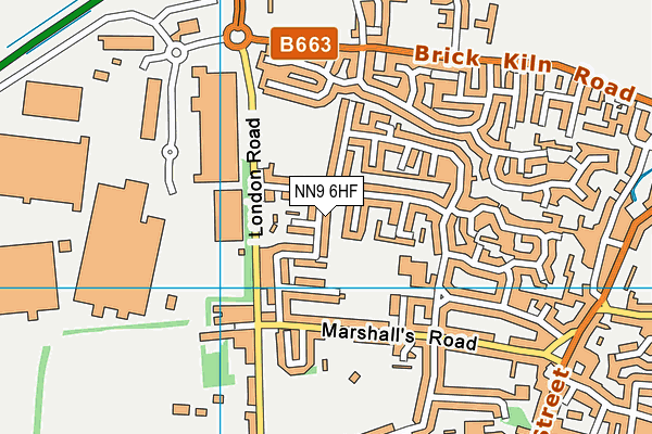 NN9 6HF map - OS VectorMap District (Ordnance Survey)