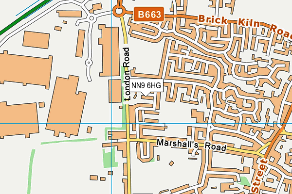 NN9 6HG map - OS VectorMap District (Ordnance Survey)