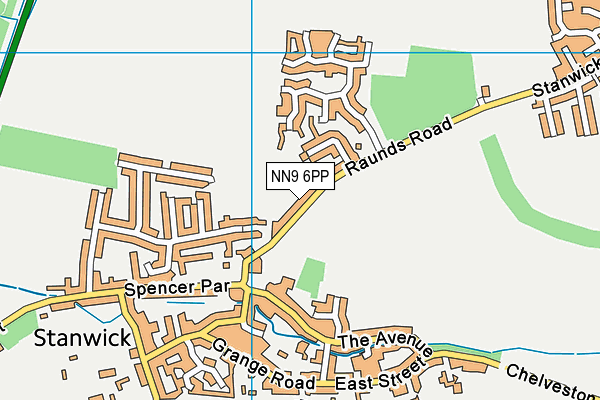 Stanwick Recreation Ground map (NN9 6PP) - OS VectorMap District (Ordnance Survey)
