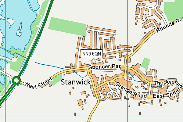 NN9 6QN map - OS VectorMap District (Ordnance Survey)