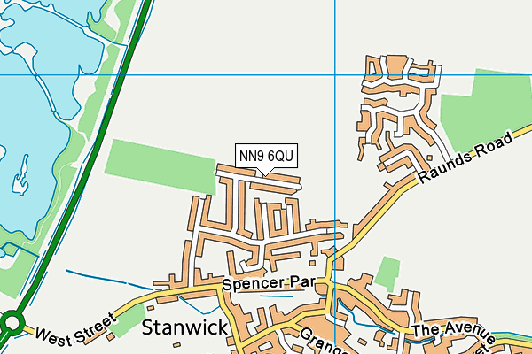 NN9 6QU map - OS VectorMap District (Ordnance Survey)