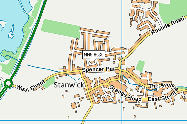 NN9 6QX map - OS VectorMap District (Ordnance Survey)
