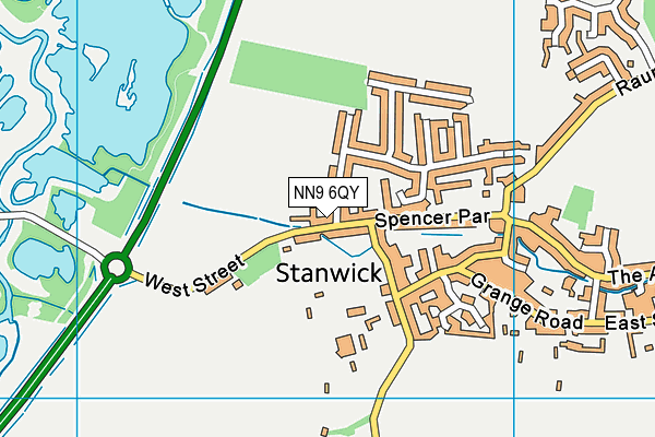 NN9 6QY map - OS VectorMap District (Ordnance Survey)
