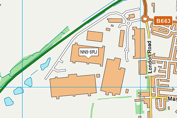 NN9 6RJ map - OS VectorMap District (Ordnance Survey)