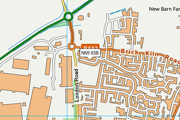 NN9 6SB map - OS VectorMap District (Ordnance Survey)